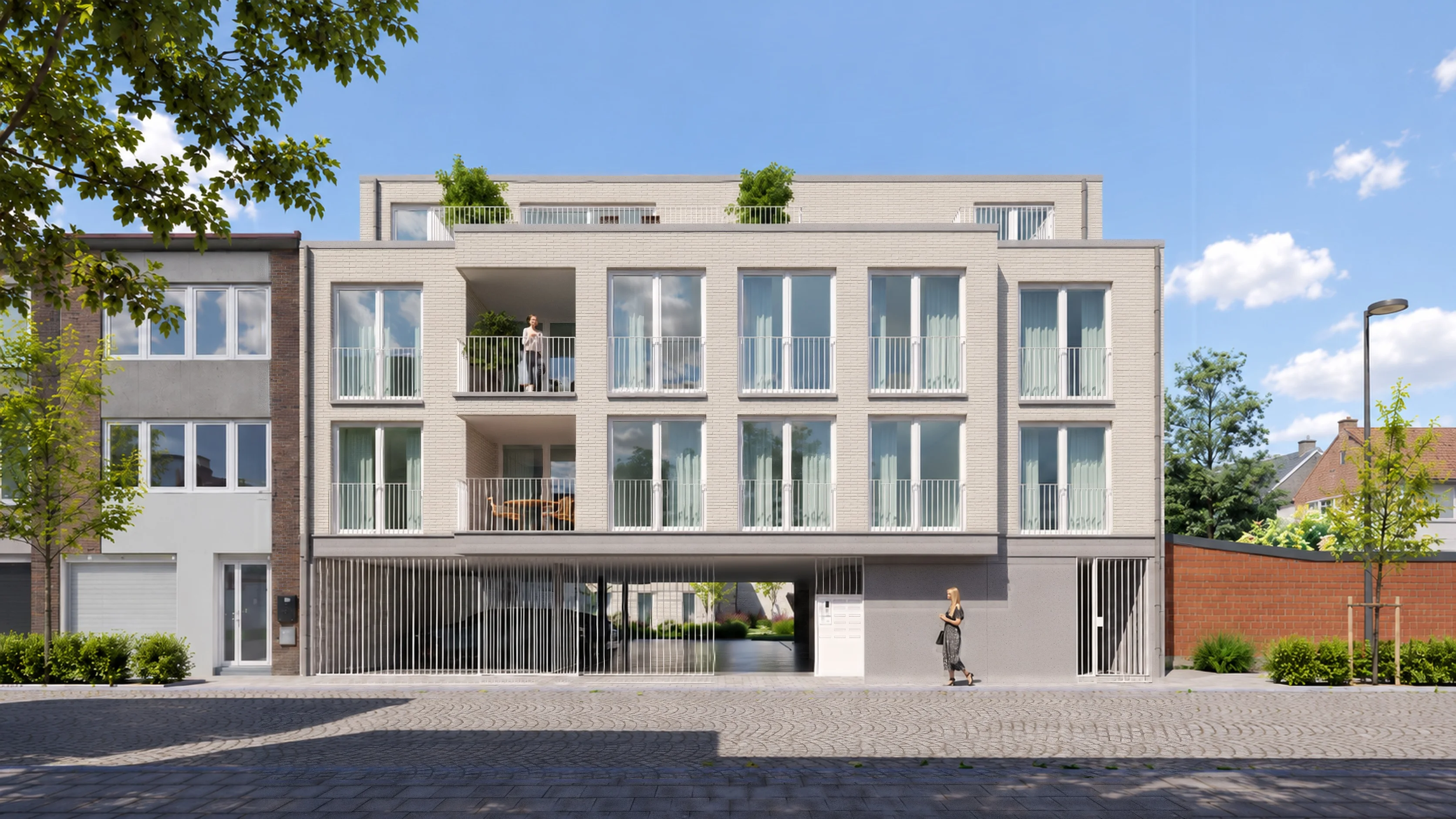Voorgevel van Stadshof in de Riddersstraat in Vilvoorde