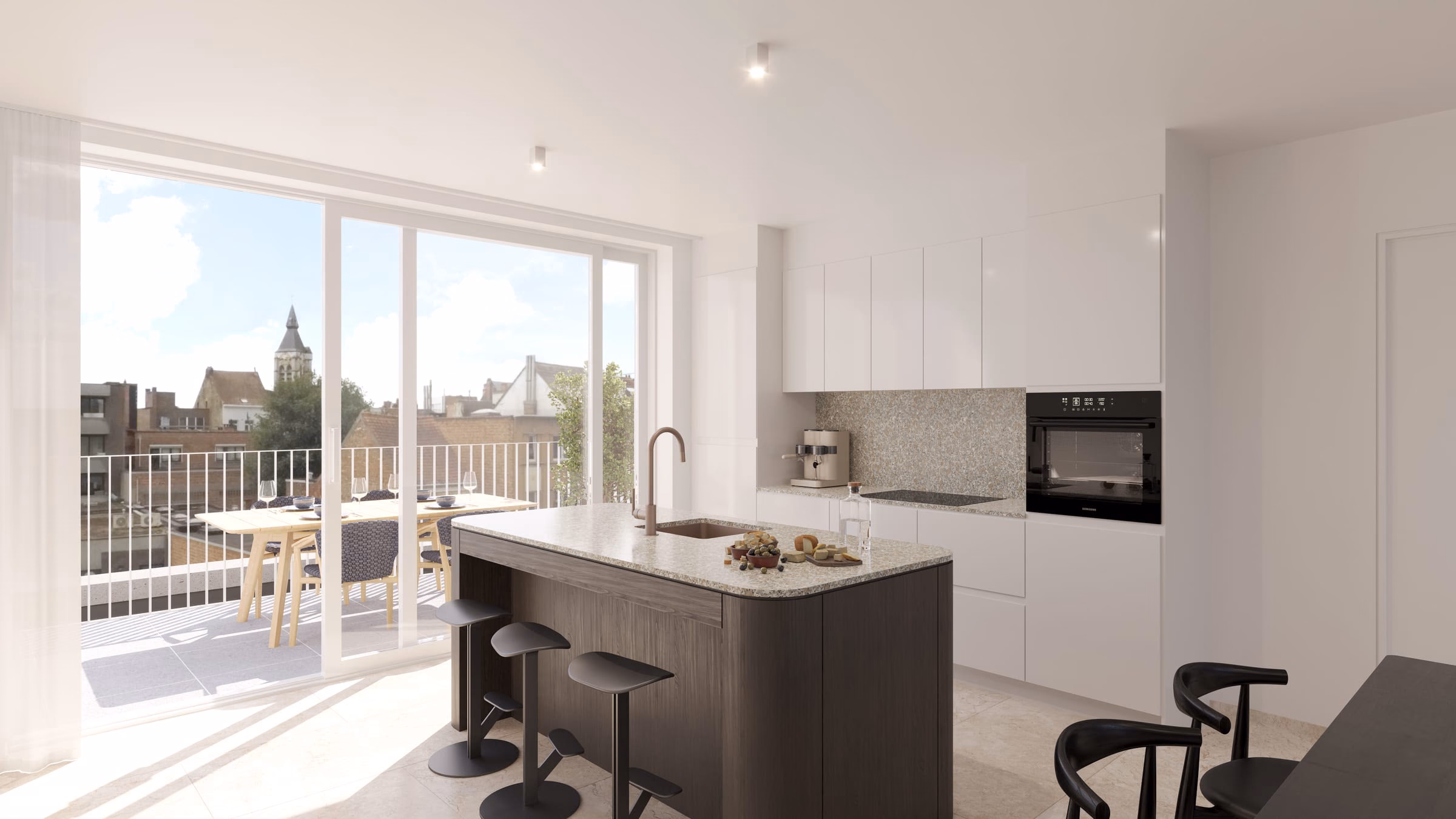Keuken met donker eiland