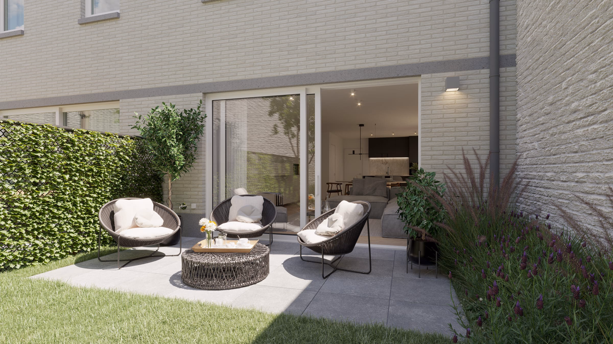 Terras en privétuin van een stadswoning