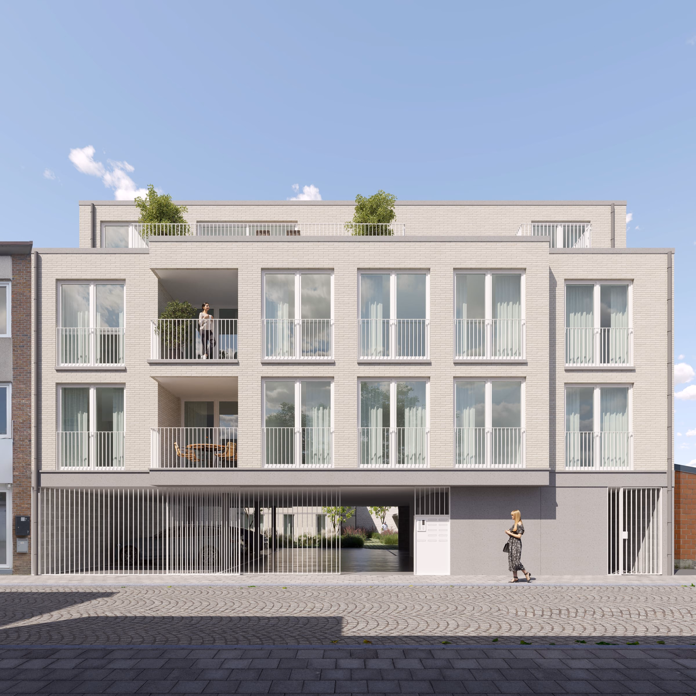 Stadshof in de Riddersstraat, in het centrum van Vilvoorde